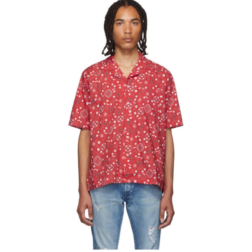 RHUDE bandana button down shirt - Size M